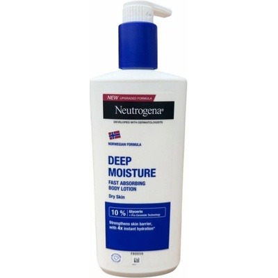 Neutrogena Deep Moisture Fast Absorbing Body Lotion hloubkově hydratační tělové mléko pro suchou pokožku 400 ml