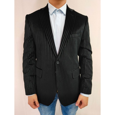 Bitsiani Мъжко елегантно сако в черно райе BitsianiM-230 - Черен, размер 50 / L