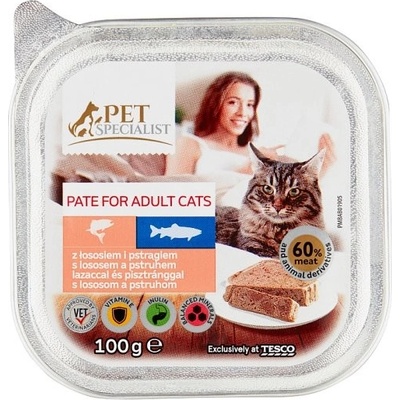 Tesco Pet Specialist Paštéta s lososom a pstruhom 100 g