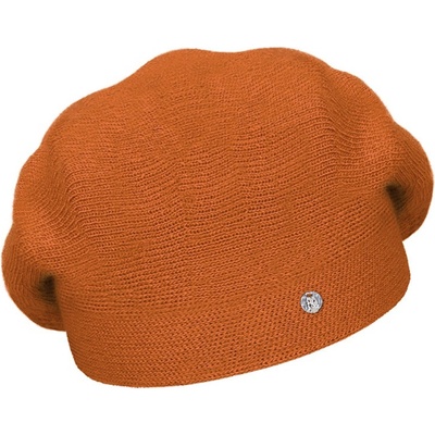 Rabionek vlněný pletený baret Manon oranžový