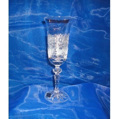 Bohemia Crystal Skleničky na šampaňské flétna Laura křišťálové broušené 57001 olovnatý křišťál 6 x 150 ml