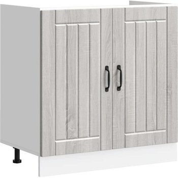 vidaXL Шкаф за мивка, Lucca, сив сонома, инженерно дърво (853693)