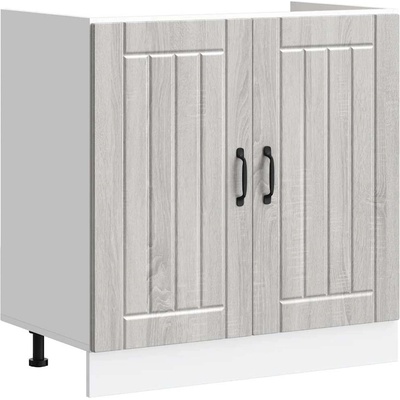 vidaXL Шкаф за мивка, Lucca, сив сонома, инженерно дърво (853693)