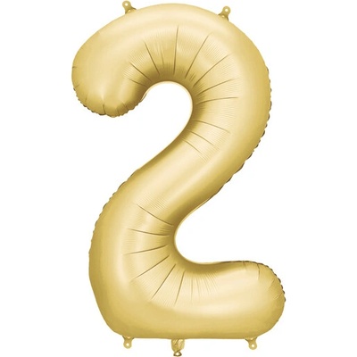 Party Deco Balón Číslo 2 Zlatý 86 cm