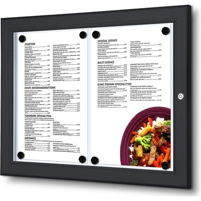 Jansen Display Čierna Menu vitrína 2 x A4 505 x 377 mm