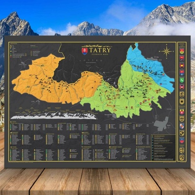 Stieracia mapa Západné, Belianske a Vysoké Tatry