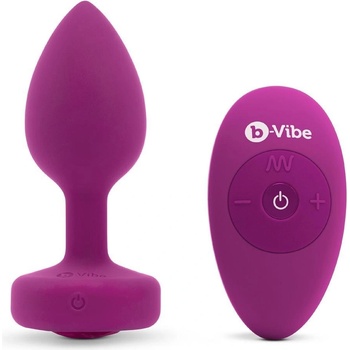 b-Vibe Вибрираща бижутерийна анална тапа S/M Фуксия