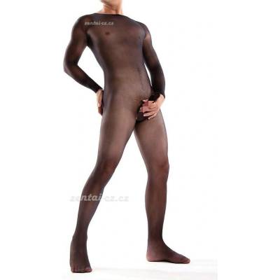 15D PÁNSKÝ Nylonový Catsuit BEZEŠVÝ 0098 černá