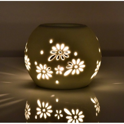 Dedra Keramická aroma lampa s krajkovým dekorem lesklá bílá – Zbozi.Blesk.cz