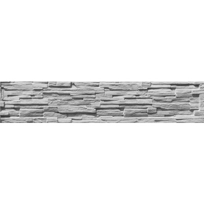 Betonová deska plotová PREMIUM, jednostranná – 198 x 40 cm štípaný kámen - šedý
