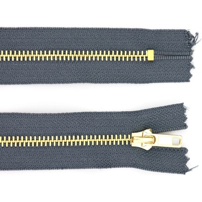 Pro Háčkování Kovový zip nedělitelný 8 cm, Ø 6 mm antracitový