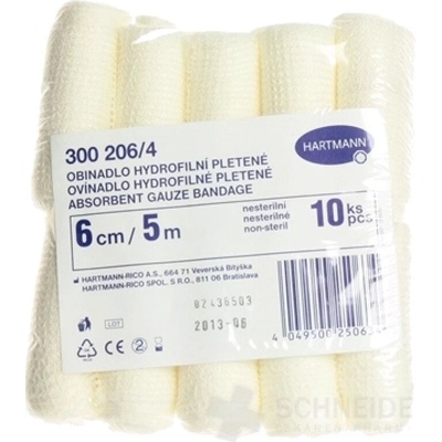 Hartmann Obinadlo hydrofilní nesterilní 6cm x 5 m,10 ks