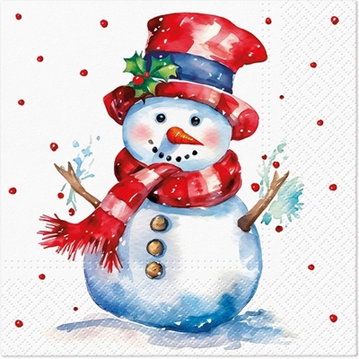 TaT Obrúsky Watercolor Snowman 33x33cm