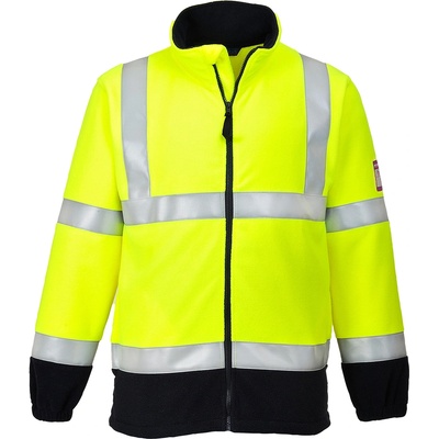 Portwest hi-vis modaflame fr31 / Огнеупорен светлоотразителен суитшърт с цип, полар, антистатичен - hv жълт l (fr31yerl)