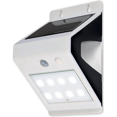 Commel Прожектор LED, 3W 4000K, 200lm, IP44, бял, с датчик и соларен панел, (C309-103)
