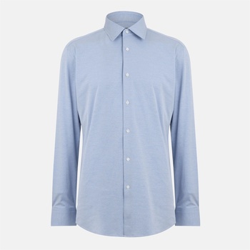 HUGO BOSS Men's Plain Long-Sleeve Shirt - Blue