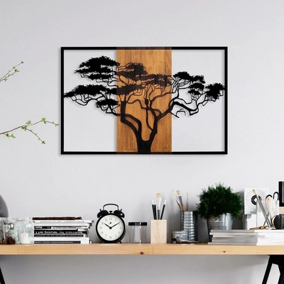ASIR Nástěnná dekorace dřevo KOŠATÝ STROM v rámu 90 x 58 cm