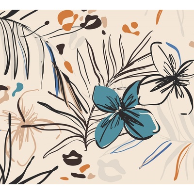 AG Design FT-4P5715 Vliesová fototapeta OLD GRAPFICS FLORALS, rozměry 300 x 270 cm