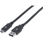 Manhattan Кабел „Манхатън - usb-a мъжки към usb-c мъжки, 2 м, черен 354974 (354974)