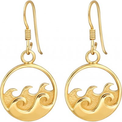 Lunica Stříbrné visací náušnice GOLDEN WAVE 0368