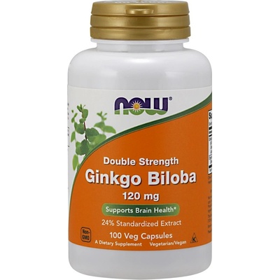 Now Foods Ginkgo biloba extrakt + Eleuterokok 100 rostlinných kapslí