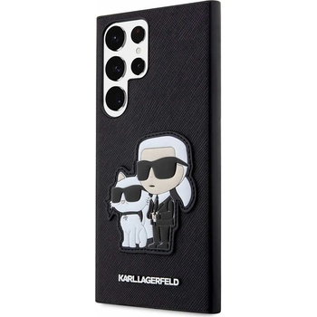 KARL LAGERFELD Saffiano Karl and Choupette NFT Case - дизайнерски кожен кейс за Samsung Galaxy S23 Ultra (черен)