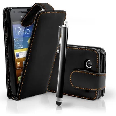 Samsung I9070 Galaxy S Advance Flip Калъф Черен + Протектор