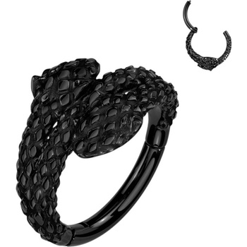 Šperky4U černý ocelový kruh helix cartilage piercing had SG112K-1210