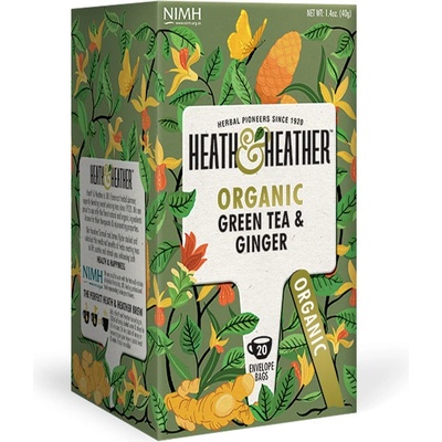 Heath & Heather Organic Green Tea & Ginger 20 sáčků