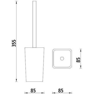 Nimco Eli - Stojánkový WC kartáč, červená, chrom/plast EL 3094-30