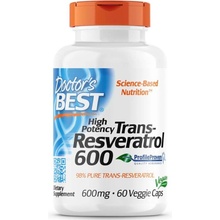 Doctor's Best vysoko účinný Trans-Resveratrol 600 mg 60 kapslí