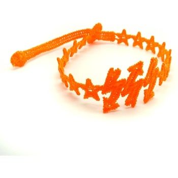 Crucia Style náramek háčkovaný Hviezda-Blesk oranžová NEON cs071