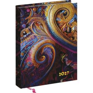 Realsystem Дневник за срокове REALSYSTEM Librobello за дами B/6, ежедневен, с бели страници, „Фрактал 2027 (5421-60)