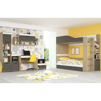 Голд - Аполо Модулна детска стая КРИС - вариант 1 сонома харбър / графит / бяло