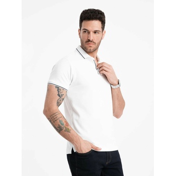 Ombre Clothing Бяла мъжка поло риза без копчета Ombre Clothing Ombre Clothing | Byal | МЪЖЕ | S