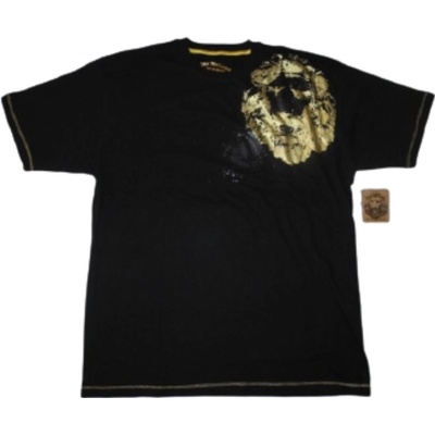 Live Mechanics pánské tričko LF104 zlatý potisk černé