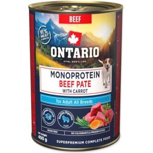 ONTARIO Консерва Ontario Adult монопротеин говеждо пате с морков 400g (214-860040)