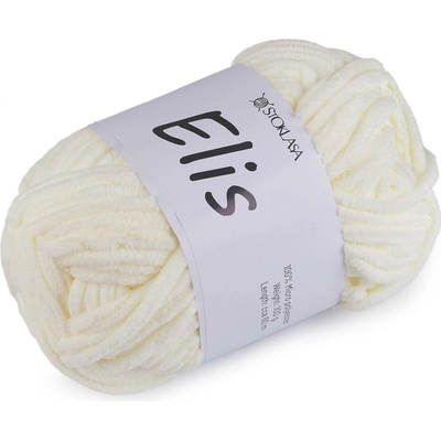 Pletací žinylková příze Elis 100 g Varianta: 2 krémová světlá, Balení: 1 ks 57857/147371/266588