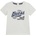 GUESS Бяла памучна тениска за бебе момче със син надпис Guess