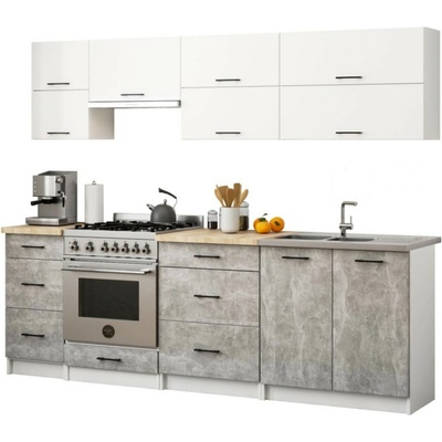 Akord Kuchyňský set OLIVIA G2 2,4 m bílá/beton