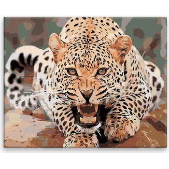 Maľovanie podľa čísel Nahnevaný leopard