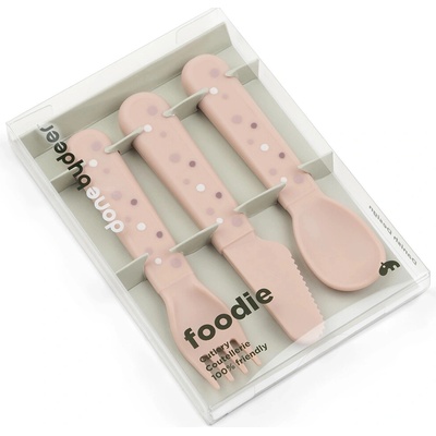 Done by deer Dětské příbory Foodie Happy Dots růžové 3 díly