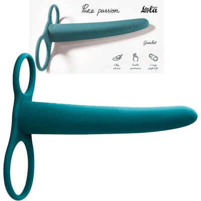 Стимулатор за двойно проникване, два ринга, 16см. - Pure Passion Gimlet Green (1200-03LOLA)