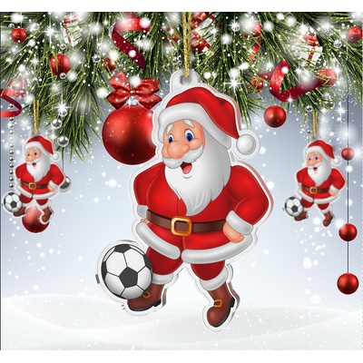 Bauer Decor Akrylátová vánoční ozdoba Santa Claus single fotbal – Zboží Mobilmania