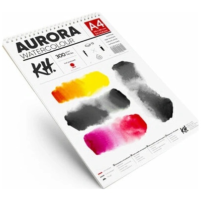 Aurora Akvarelový blok hot press so špirálou 12 listový A5