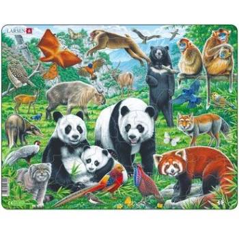 Image 1 of Larsen - Пъзел: Детски - "Панди в гората" - 56 части, голям
