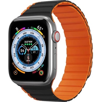 DUX DUCIS Магнитна силиконова каишка за Apple Watch 38мм, 40мм, 41мм, 42мм (2024) - Dux Ducis Silicone Magnetic Strap (LD Version) (черен-оранжев)