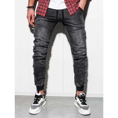 Ombre Clothing pánske džínsové jogger nohavice Edison čierna