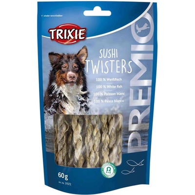 TRIXIE Premio Sushi Twisters - Лакомство за кучета от чисто месо от океанска риба, 60 гр