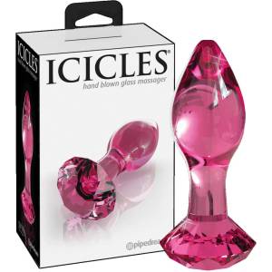 Icicles No. 79 - анален стъклен плъг конусовиден - розов - lovesexshop